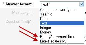 Survey and Election answer types